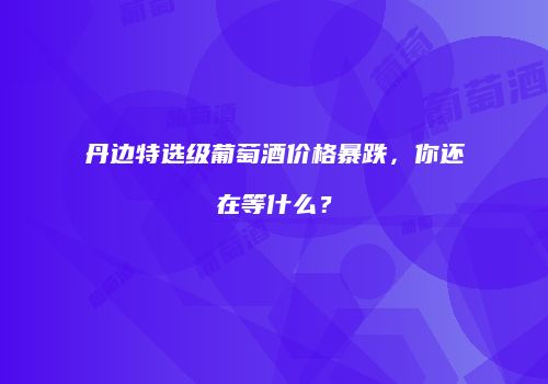 丹边特选级葡萄酒价格暴跌，你还在等什么？