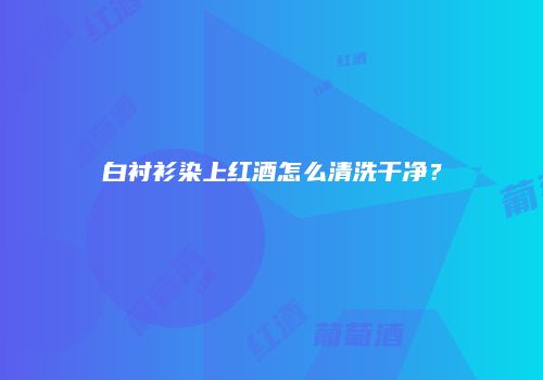 白衬衫染上红酒怎么清洗干净？
