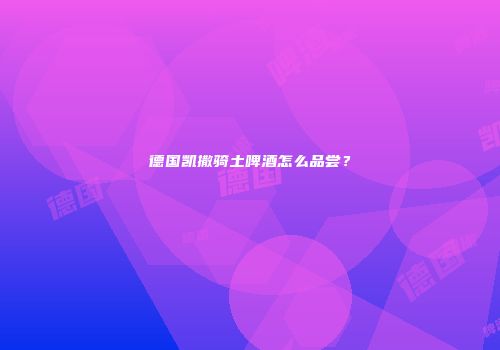 德国凯撒骑土啤酒怎么品尝？