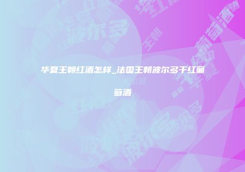 华夏王朝红酒怎样_法国王朝波尔多干红葡萄酒