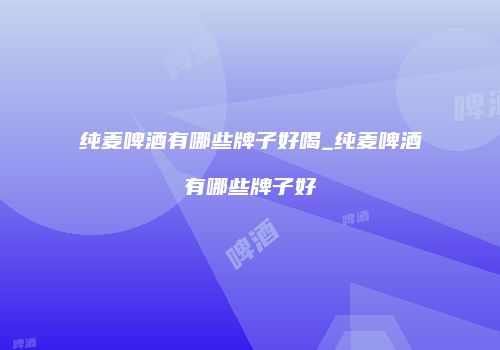 纯麦啤酒有哪些牌子好喝_纯麦啤酒有哪些牌子好