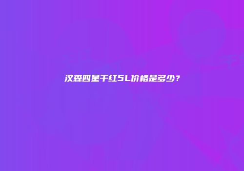 汉森四星干红5L价格是多少？