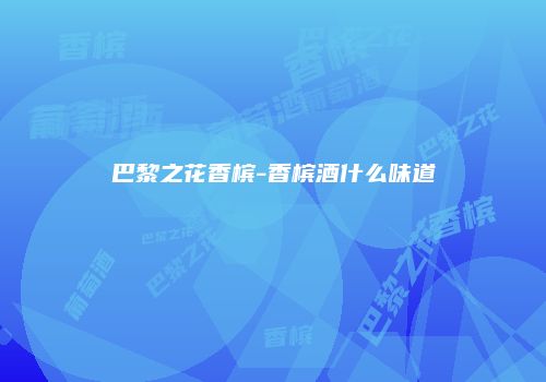 巴黎之花香槟-香槟酒什么味道
