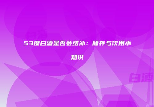 53度白酒是否会结冰：储存与饮用小知识
