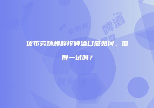 优布劳精酿鲜榨啤酒口感如何，值得一试吗？