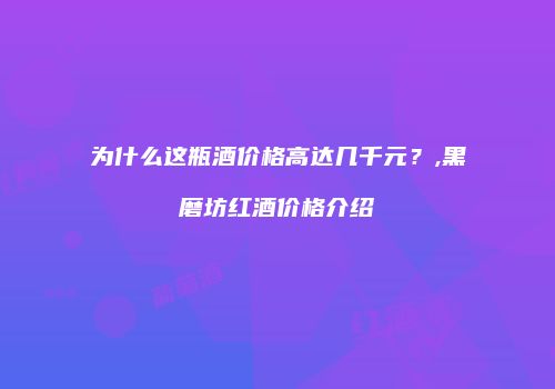 为什么这瓶酒价格高达几千元？,黑磨坊红酒价格介绍