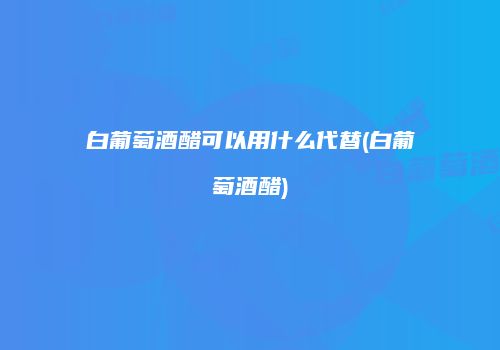 白葡萄酒醋可以用什么代替(白葡萄酒醋)