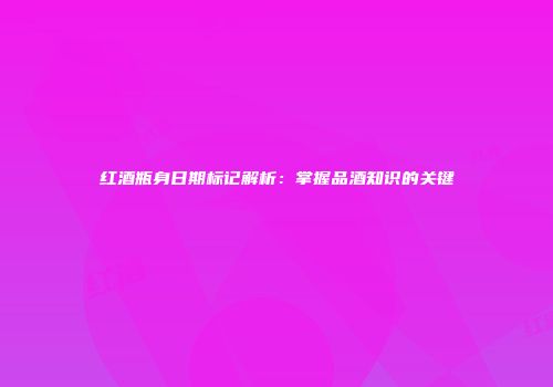 红酒瓶身日期标记解析：掌握品酒知识的关键
