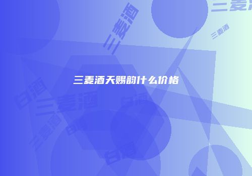 三麦酒天赐韵什么价格