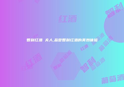 智利红酒 夫人,品尝智利红酒的美妙体验