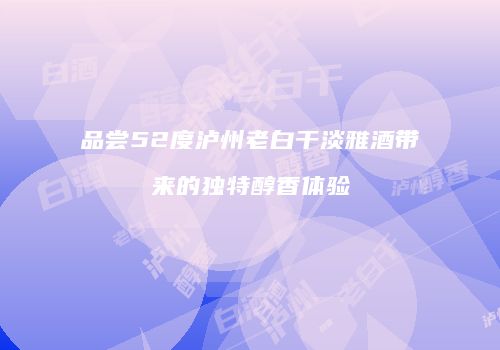品尝52度泸州老白干淡雅酒带来的独特醇香体验