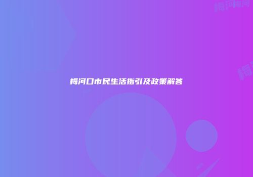 梅河口市民生活指引及政策解答
