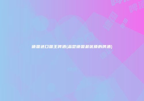 德国进口国王啤酒(品尝德国最优质的啤酒)