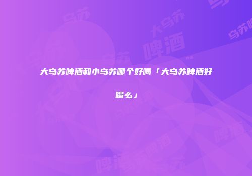 大乌苏啤酒和小乌苏哪个好喝「大乌苏啤酒好喝么」