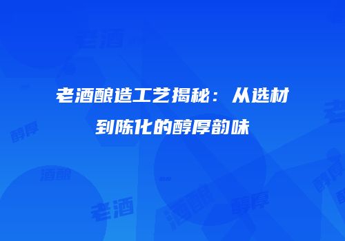 老酒酿造工艺揭秘：从选材到陈化的醇厚韵味