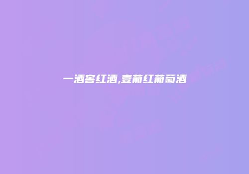 一酒窖红酒,壹葡红葡萄酒