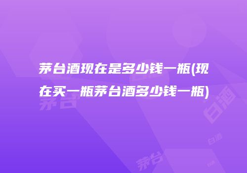 茅台酒现在是多少钱一瓶(现在买一瓶茅台酒多少钱一瓶)