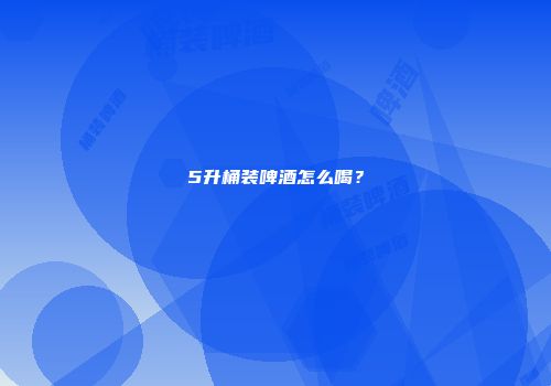 5升桶装啤酒怎么喝？