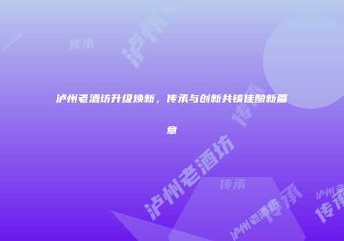 泸州老酒坊升级焕新，传承与创新共铸佳酿新篇章