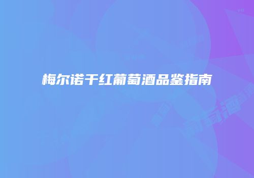 梅尔诺干红葡萄酒品鉴指南