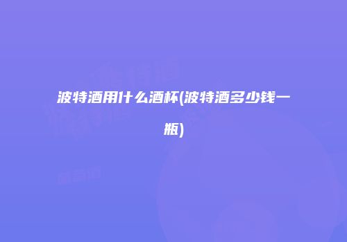 波特酒用什么酒杯(波特酒多少钱一瓶)