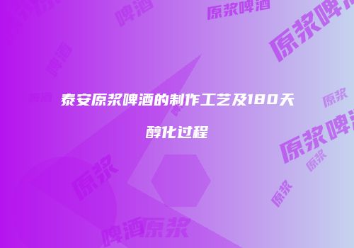 泰安原浆啤酒的制作工艺及180天醇化过程