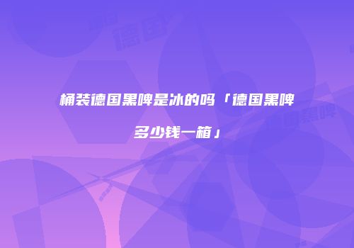 桶装德国黑啤是冰的吗「德国黑啤多少钱一箱」