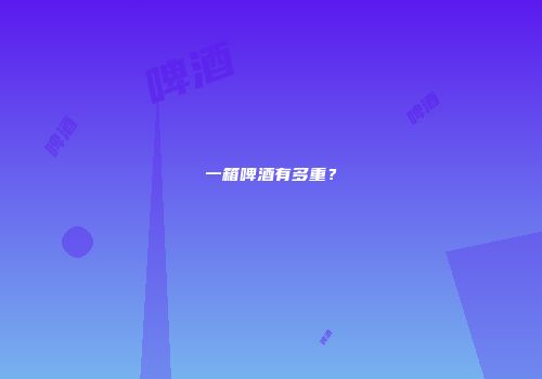 一箱啤酒有多重？