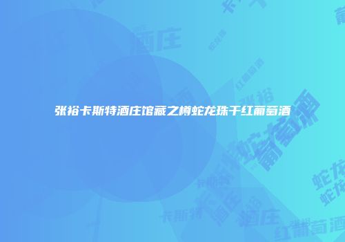 张裕卡斯特酒庄馆藏之樽蛇龙珠干红葡萄酒