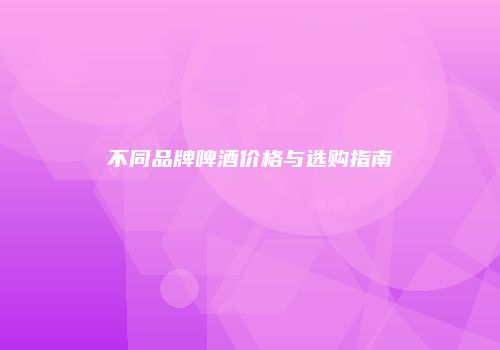 不同品牌啤酒价格与选购指南
