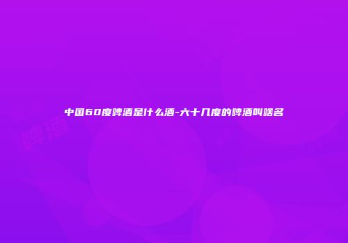 中国60度啤酒是什么酒-六十几度的啤酒叫啥名