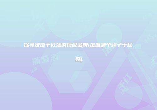 探寻法国干红酒的顶级品牌(法国哪个牌子干红好)