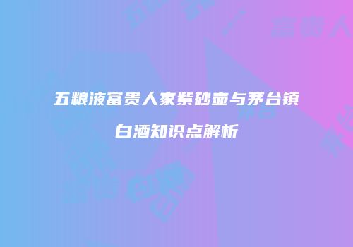五粮液富贵人家紫砂壶与茅台镇白酒知识点解析