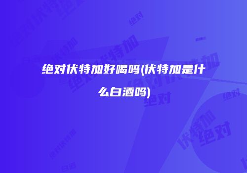 绝对伏特加好喝吗(伏特加是什么白酒吗)
