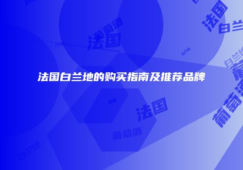 法国白兰地的购买指南及推荐品牌