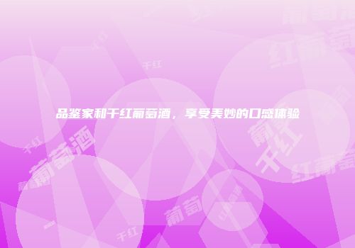 品鉴家和干红葡萄酒，享受美妙的口感体验