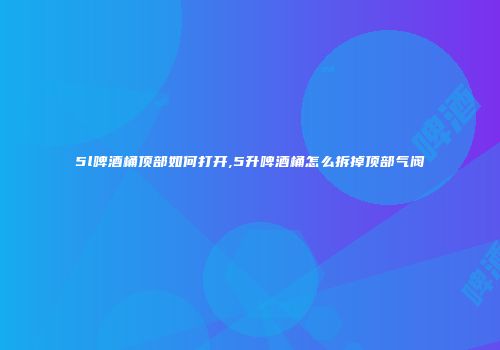 5l啤酒桶顶部如何打开,5升啤酒桶怎么拆掉顶部气阀