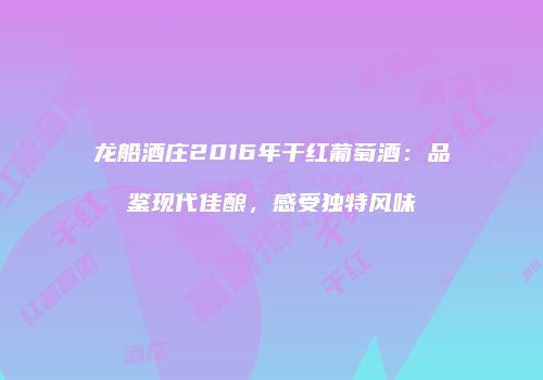 龙船酒庄2016年干红葡萄酒：品鉴现代佳酿，感受独特风味