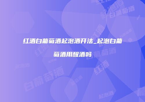 红酒白葡萄酒起泡酒开法_起泡白葡萄酒用醒酒吗