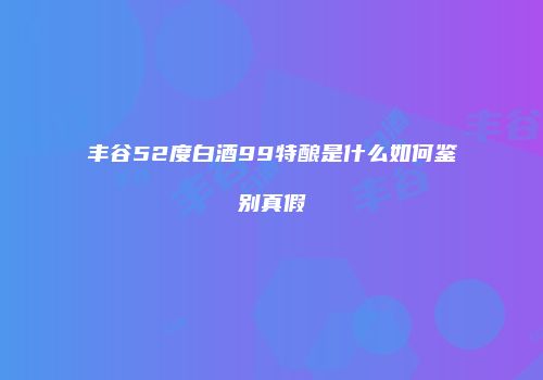 丰谷52度白酒99特酿是什么如何鉴别真假