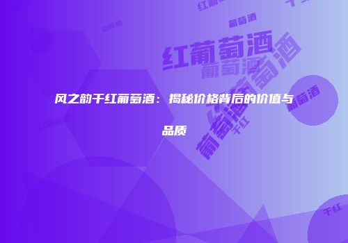 风之韵干红葡萄酒：揭秘价格背后的价值与品质