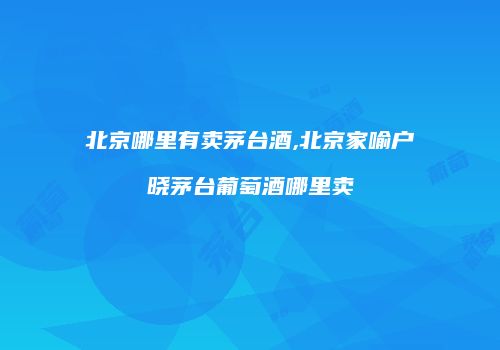 北京哪里有卖茅台酒,北京家喻户晓茅台葡萄酒哪里卖