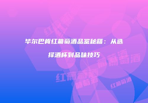 毕尔巴肯红葡萄酒品鉴秘籍：从选择酒杯到品味技巧