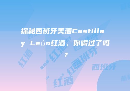 探秘西班牙美酒Castilla y León红酒，你喝过了吗？