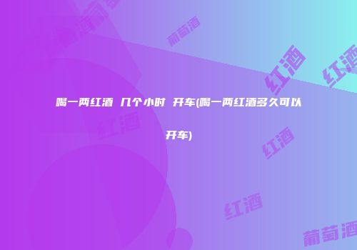 喝一两红酒 几个小时 开车(喝一两红酒多久可以开车)