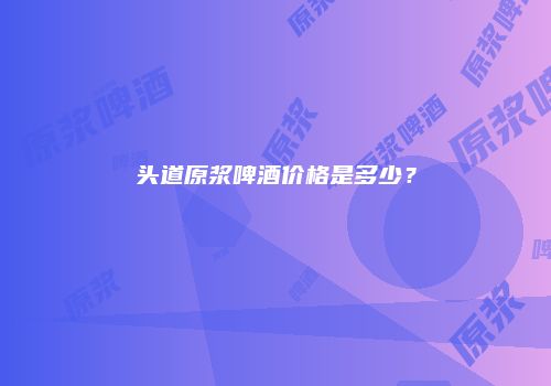头道原浆啤酒价格是多少？