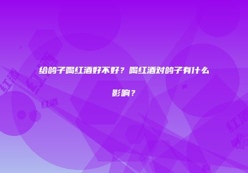 给鸽子喝红酒好不好？喝红酒对鸽子有什么影响？