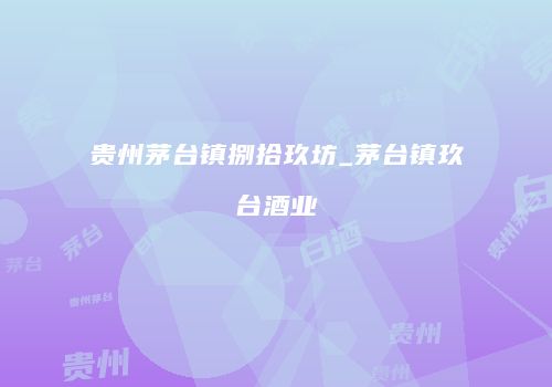 贵州茅台镇捌拾玖坊_茅台镇玖台酒业