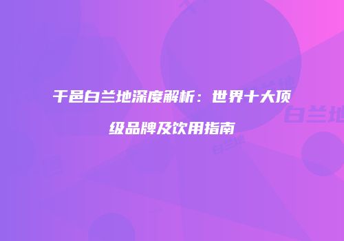 干邑白兰地深度解析：世界十大顶级品牌及饮用指南