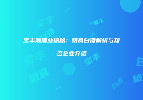 宝丰源酒业探秘：粮食白酒解析与知名企业介绍